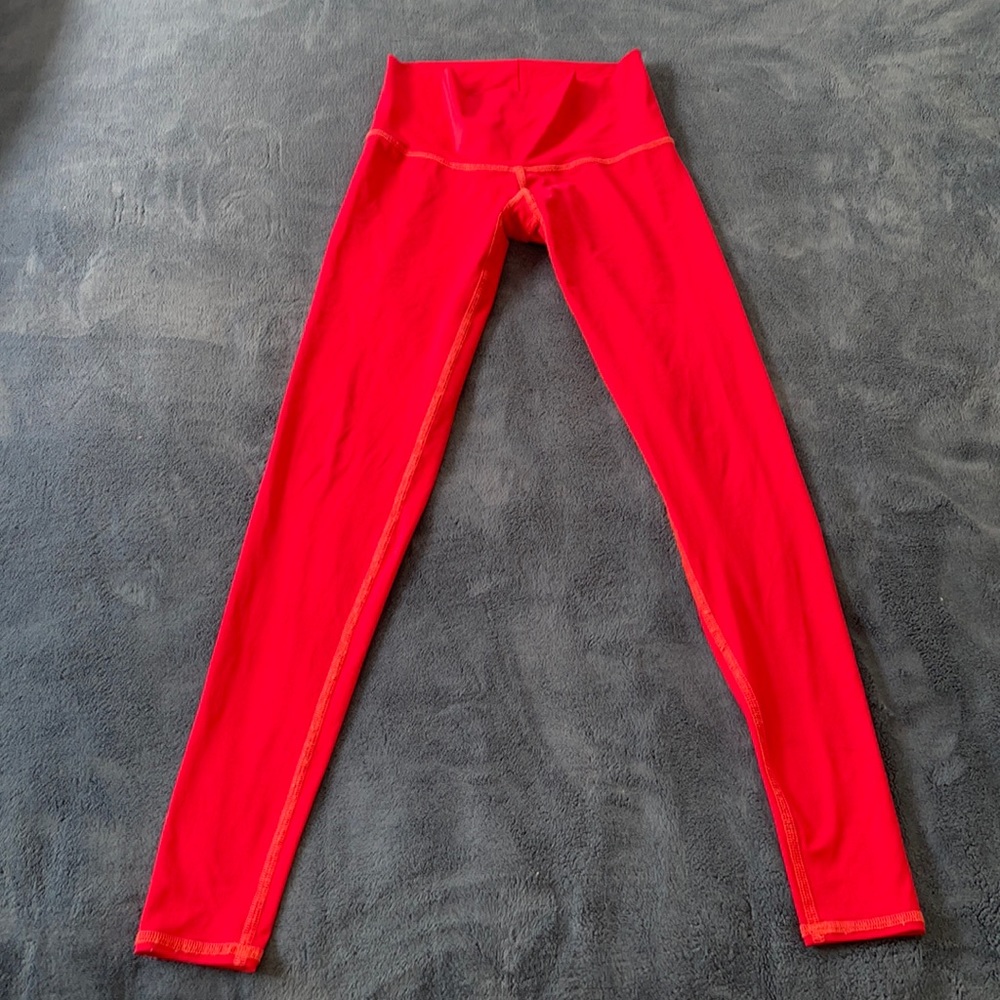 High-Waist Red Leggings - Women's Active Leggings